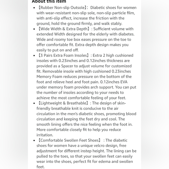 Youyun Diabetic Black and White Slip-On Sneakers/X - Wide Velcro Shoe/Unisex - Picture 12 of 13